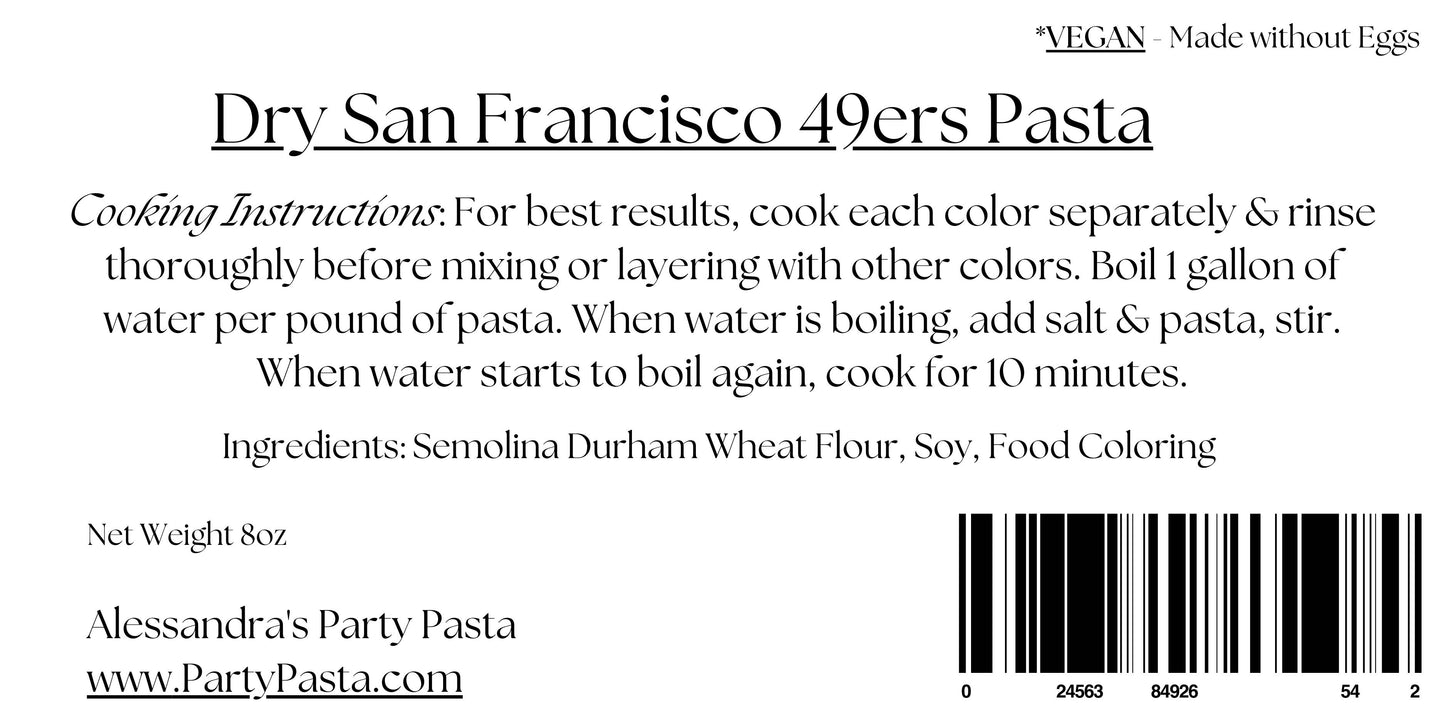 Dry San Francisco 49ers Pasta